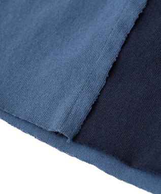 Green Parks スティッチ／リメイク風ドッキングＴシャツ Blue