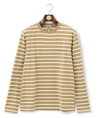 J.PRESS MEN 【J.PRESS USA】ボーダー刺繍ロングＴシャツ ベージュ系1