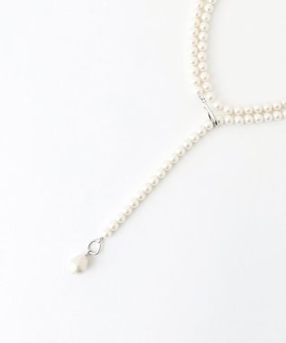 ICB ラリエットロングパールネックレス シルバー系