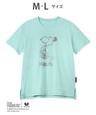 WACOAL PEANUTS トップス 4分袖 Tシャツ 綿100%(本体) スヌーピー レディース FTT168 /ワコール