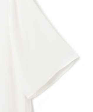 ICB 【洗える】BackSatinAmunzen 5分袖スカーフタイブラウス オフホワイト系