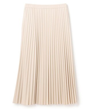 UNFILO 【野呂佳代さん着用】フェイクレザー プリーツスカート グレージュ