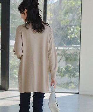 Tiaclasse L 【洗える】ジャカードフリルチュニック ベージュ