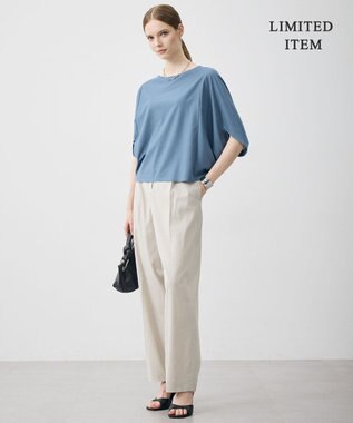 ICB 【WEB限定】ストレッチツイルジャージー ドルマンスリーブカットソー ブルーグレー