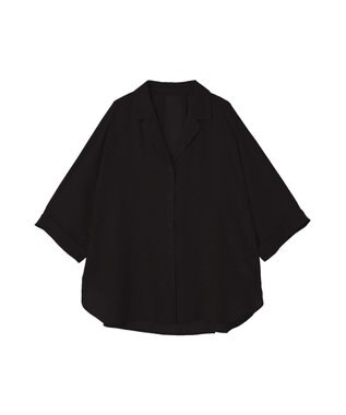 Green Parks 開襟シアーシャツジャケット Black