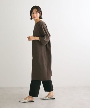 Green Parks 前後２ｗａｙ　ミディ丈タックワンピース Brown