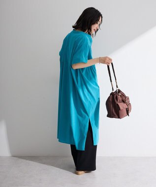 Green Parks 半袖シアースキッパーシャツワンピース Blue