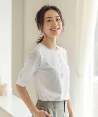 J.PRESS LADIES ツイストサークル ワントップ ネックレス シルバー系