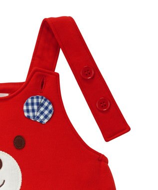 MIKI HOUSE HOT BISCUITS 【ベビーウェアパック】オーバーオールセット 赤
