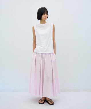 ATON SHRINK FRESCA JERSEY | スリーブレスプルオーバー WHITE