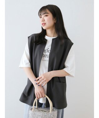 Green Parks シンプルフェミニンロゴチュニック Off White