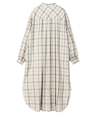 AMERICAN HOLIC イージーケアＷポケットシャツワンピース Check Ivory