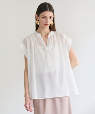 BEIGE， BAC / コットンシアー ギャザーブラウス