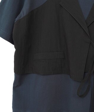 YECCA VECCA ビスチェレイヤード風デザインTee Navy