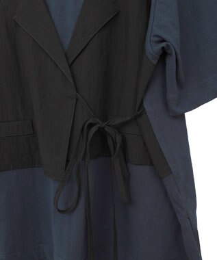 YECCA VECCA ビスチェレイヤード風デザインTee Navy