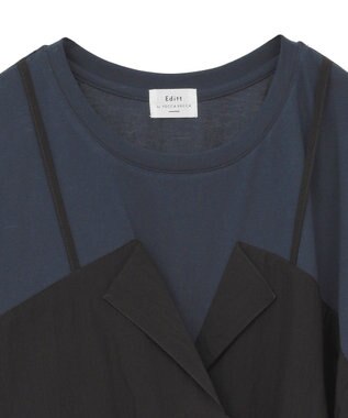 YECCA VECCA ビスチェレイヤード風デザインTee Navy