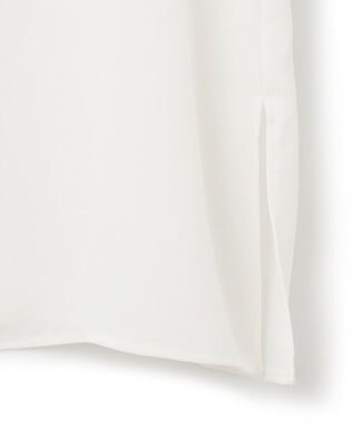 ICB 【洗える】BackSatinAmunzen 5分袖スカーフタイブラウス オフホワイト系