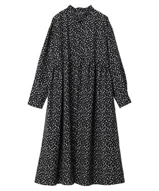 Green Parks ２ｗａｙ小花柄ギャザーシャツワンピース Black