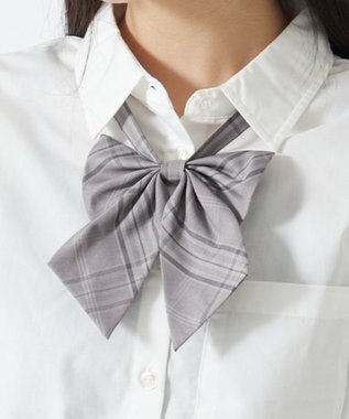 WEGO 【SCHOOL ITEM】チェックスクールリボン グレーチェック1