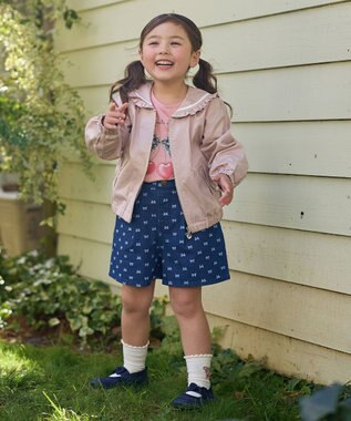 ANY KIDS ガーリーアート 長袖Tシャツ ピンク（リボン×サクランボ）