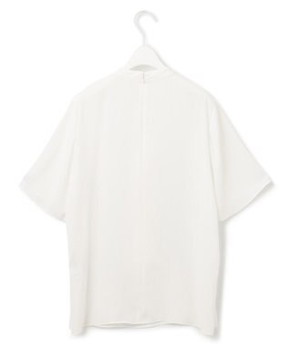 ICB 【洗える】BackSatinAmunzen 5分袖スカーフタイブラウス オフホワイト系