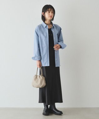 russet レザー巾着4WAYショルダーバッグ(CE-1454) GrayBeige