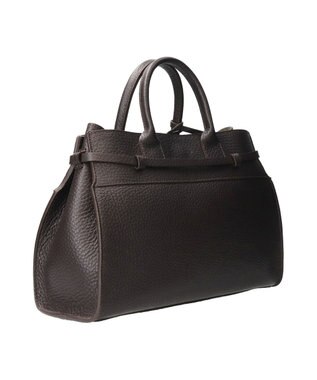 INTER-CHAUSSURES 【CHRISTIAN VILLA】レザーハンドバッグ ダークブラウン