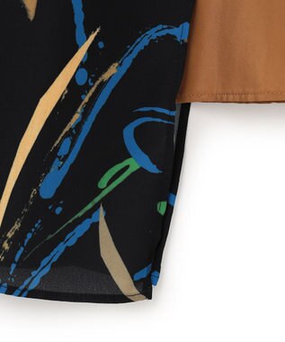 ICB 【Saki Tanakaさんコラボ】コラボプリント ノースリーブブラウス プリント×キャメル系