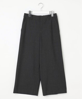 J.PRESS LADIES 【洗える】T/Rアルガンシルク チェック ワイド パンツ ライトグレー系3