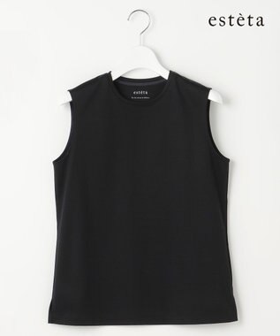  【エステータ】スーピマコットン プレミアムジャージー ノースリーブTシャツ