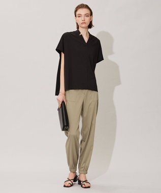 ICB 【洗える】 キュプラナイロンストレッチ ジョグパンツ オリーブ系