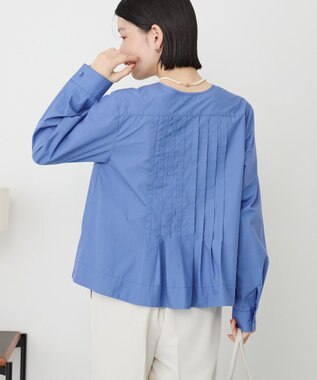 AMERICAN HOLIC 【イージーケア】ピンタックブラウス Blue