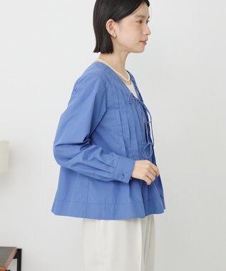 AMERICAN HOLIC 【イージーケア】ピンタックブラウス Blue