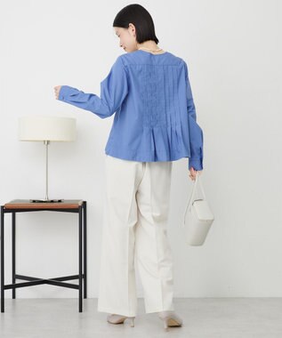 AMERICAN HOLIC 【イージーケア】ピンタックブラウス Blue