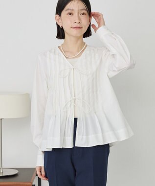 AMERICAN HOLIC 【イージーケア】ピンタックブラウス Off White