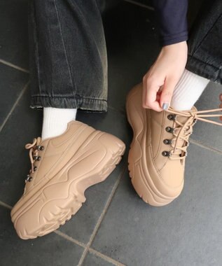 WEGO ボリュームトレッキングスニーカー キャメル