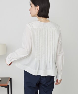 AMERICAN HOLIC 【イージーケア】ピンタックブラウス Off White