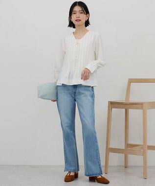 AMERICAN HOLIC 【イージーケア】ピンタックブラウス Off White