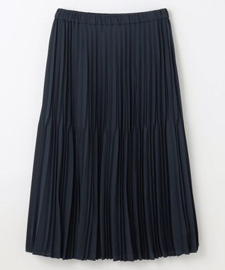 ANY L 【ウエストゴム】2段プリーツスカート ネイビー