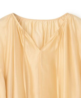 UNFILO シアーギャザーブラウス ライトイエロー