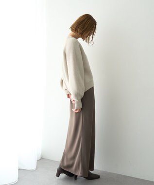 YECCA VECCA サテンフレアスカート Brown