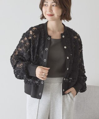 AMERICAN HOLIC アートレースカーディガン Black