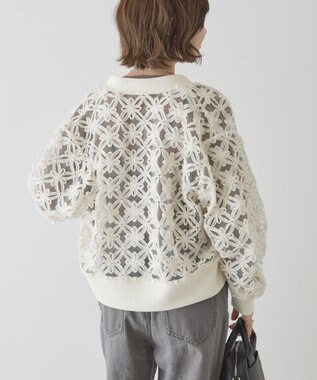 AMERICAN HOLIC アートレースカーディガン Ivory