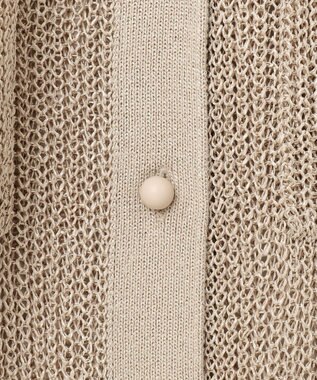 BEIGE， 【洗える】OPTICAL / ペーパーヤーンVネックロングカーディガン Flax