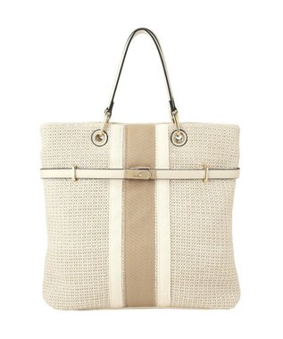 YECCA VECCA 【A4対応】2wayライントートバッグ Ivory