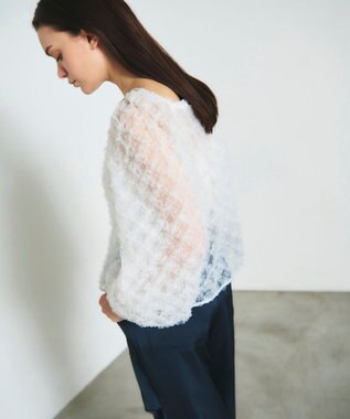 GRACE CONTINENTAL チュール刺繍トップ ホワイト