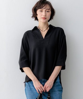 23区 ストレッチジョーゼット スキッパー ブラウス