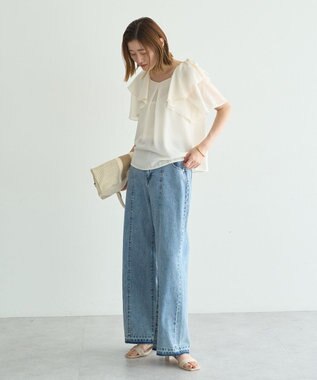 YECCA VECCA リボンスリーブブラウス Off White