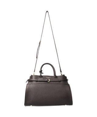 INTER-CHAUSSURES 【CHRISTIAN VILLA】レザーハンドバッグ ダークブラウン