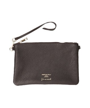 INTER-CHAUSSURES 【CHRISTIAN VILLA】レザーハンドバッグ ダークブラウン